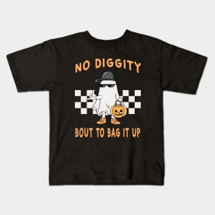 No Diggity Bout To Bag It Up Ghost Halloween Kids T-Shirt